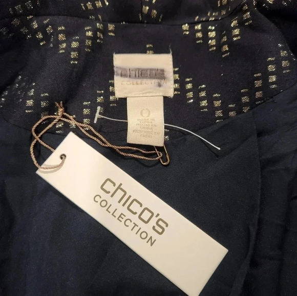 NWT Chico's Traveler's Chevron Jacket in Ink Combo - Picture 7 of 10